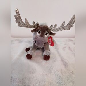 TY Beanie Baby Sparkle Frozen 2 Sven Reindeer Toy - Brown and Gray